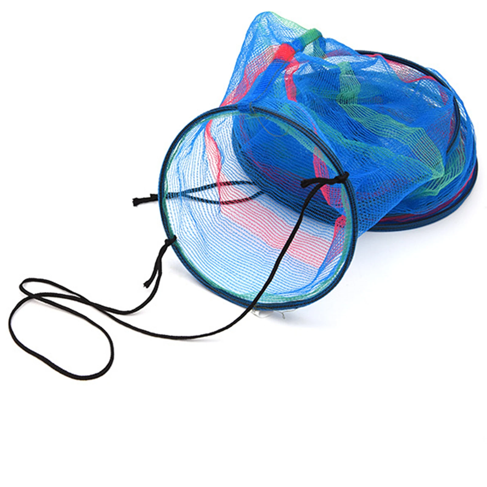 Hot Sale Portable Foldable Telescoping Quick-drying 3 Layers Nylon Mesh Fishing Net Cage Container with Drawstring Tool | Спорт и