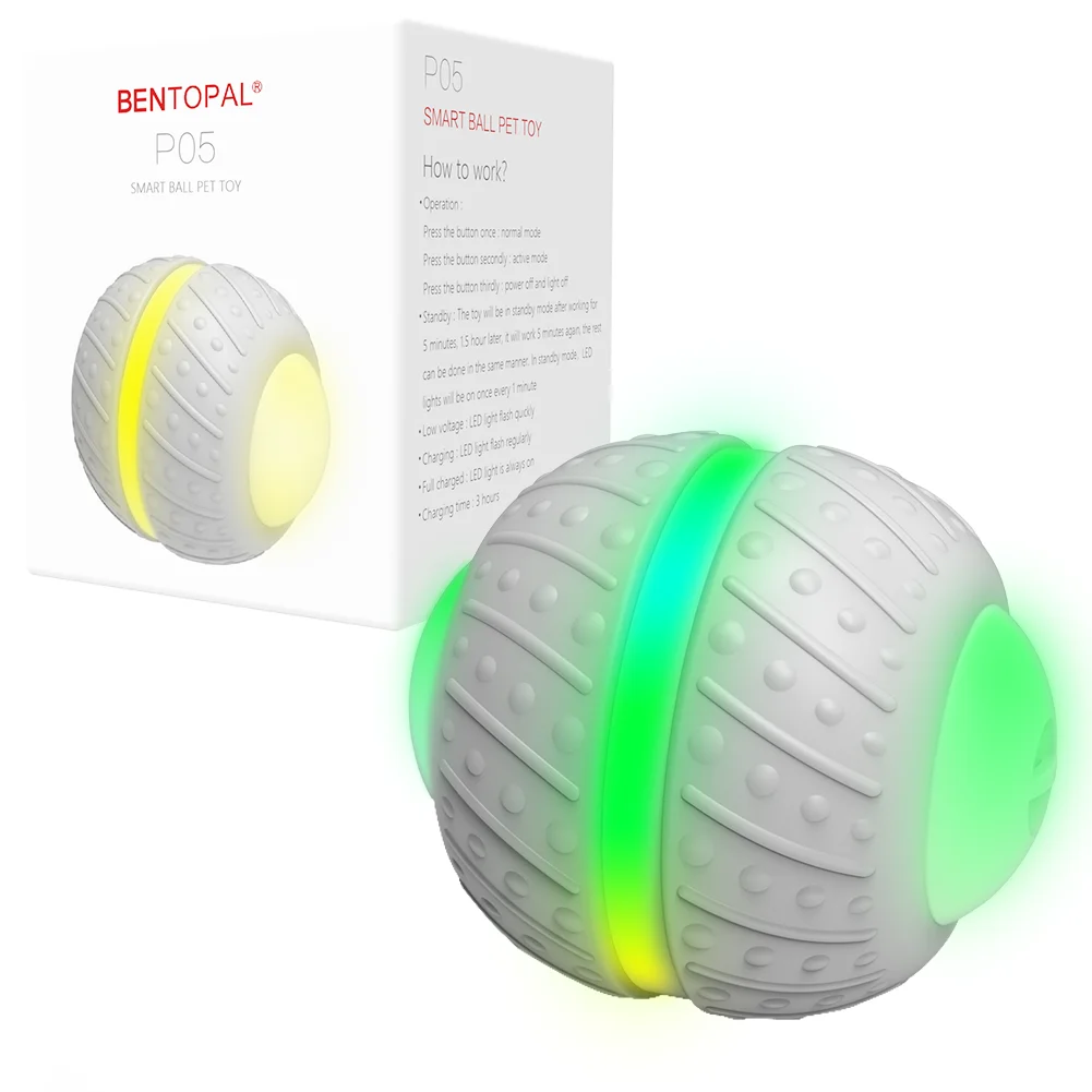 

BENTOPAL-- Smart Cat Interactive Toy Balls 360 Degree Automatic Rolling Ball Self Rotating Pet Cat Ball USB Rechargeable