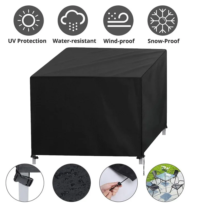 

Oxford Cloth Furniture Dustproof Cover For Rattan Table Cube Chair Sofa Waterproof Rain Garden Outdoor Patio Protective Case BLK