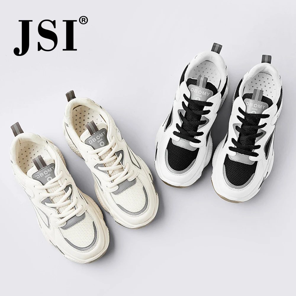 Женские кроссовки на шнуровке JSI повседневные сетчатые сникерсы массивной
