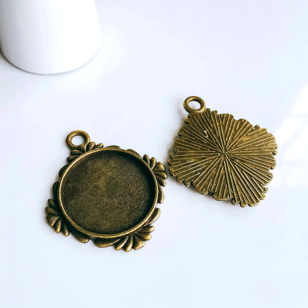 20 мм античный бронзовый серебристый цвет стеклянные заготовки под кабошон