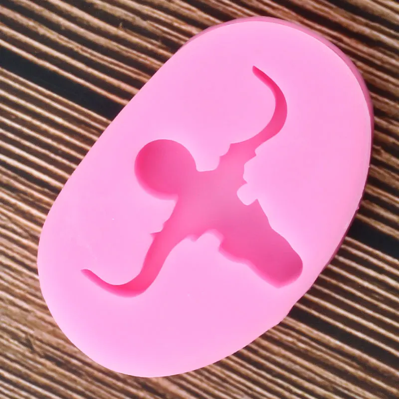 Блестящие формы для брелоков в виде Головы Быка сделай сам длинный Рог голова