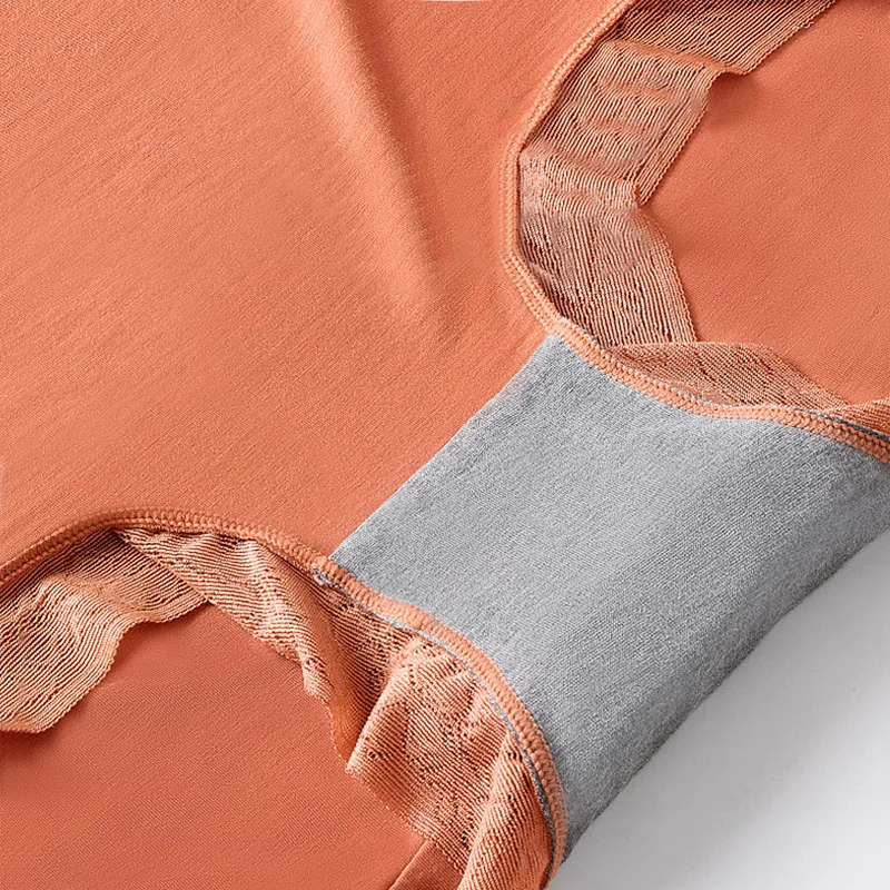 

Women Sexy Panties Seamless Modal Underwear High Waist Briefs Graphene Antibacterial Slimming Lace Size Comfort Underpants #F