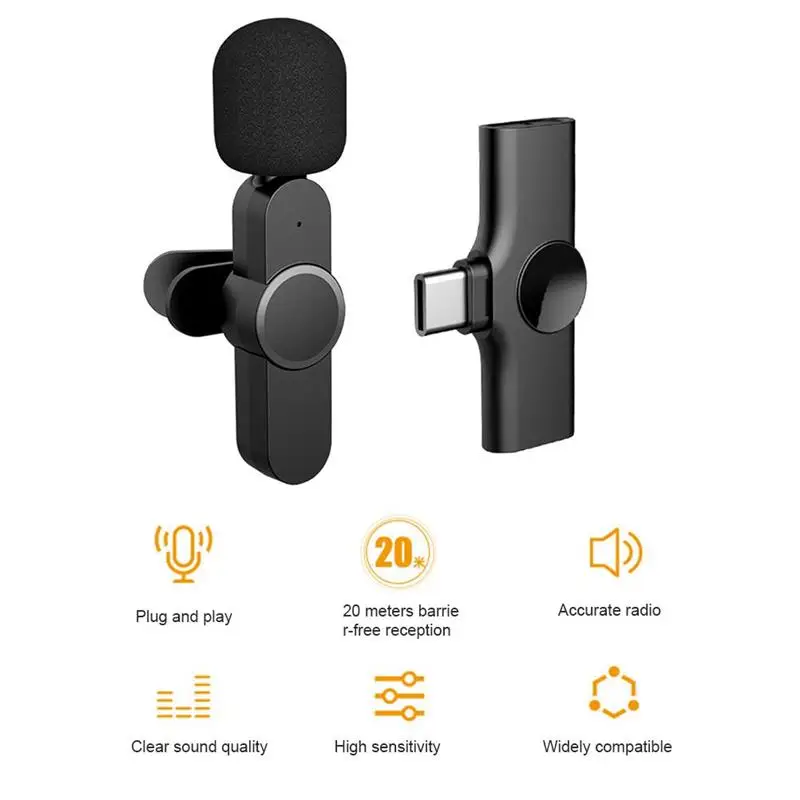 

Беспроводной петличный радиомикрофон, совместим с Android-телефонами, планшетами, петличным микрофоном для записи интервью