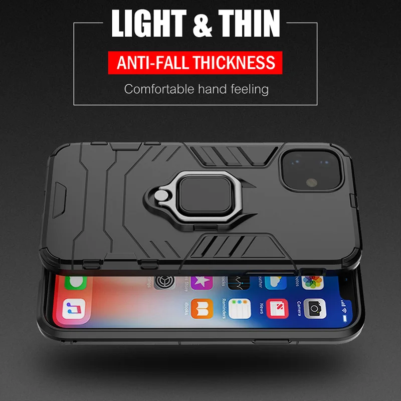 ZNP бронированный противоударный чехол подставка чехол для телефона для iPhone 6 6s 7 8 плюс держатель кольцо крышка чехол для iPhone 11 Pro XS Max XR X чехол s Shell