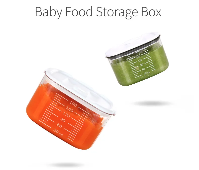 Pack of 6 Tritan Baby Solid Foods Storage Box Bin lunch Fresh Storage Container Kitchen Accessories Utensil BPA Free Organizer