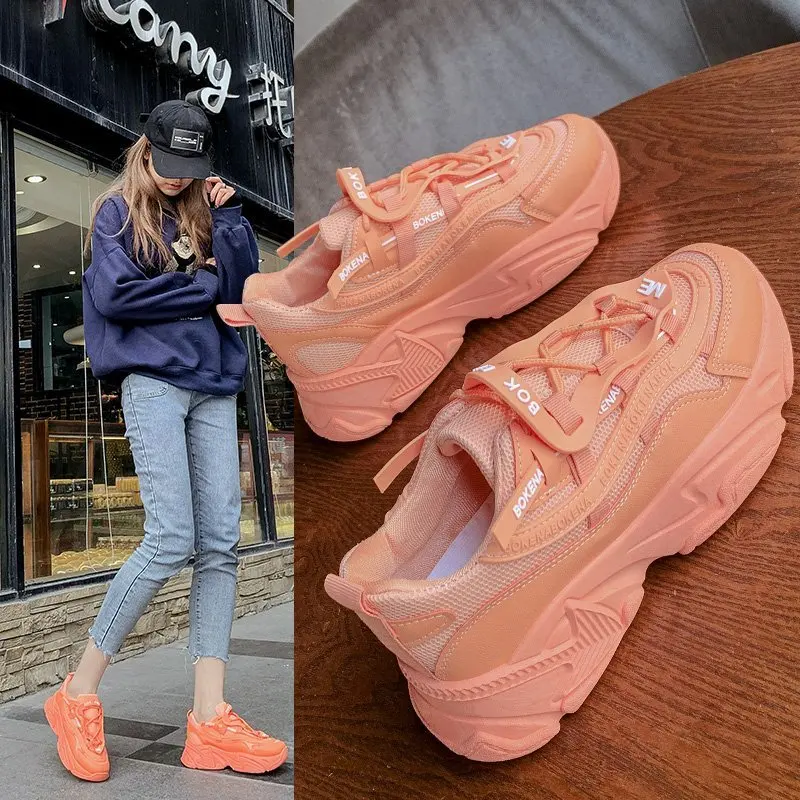 

Spring Fashion Women Sneakers Female Breathable Outdoor Running Platform Mesh Sport Shoes Casual Lace Up Comfortable Sneaker