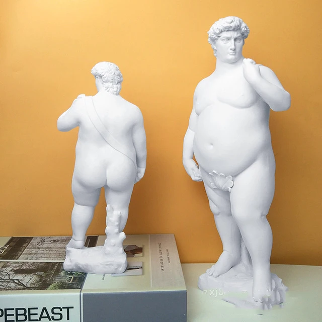 

Nordic White Fat David Resin Statue Adornments Model Room Studio Figurines Decoration Home Livingroom Desktop Sculpture Crafts