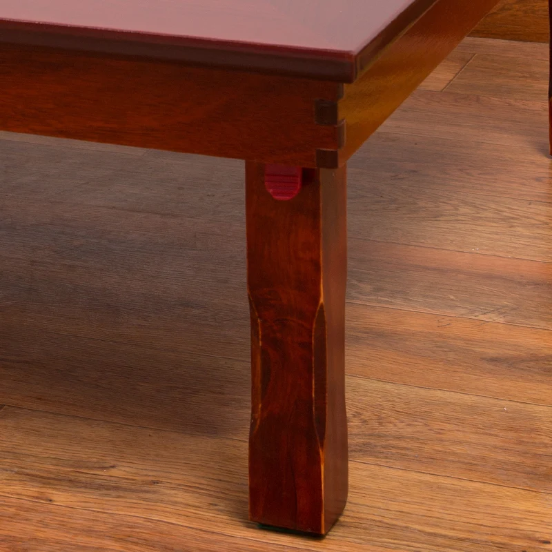 Korean Foldable Wood Carved Dining Table - Rectangle 120x80cm in Asain Traditional Style with Folding Legs for Dining Room Furniture image 5