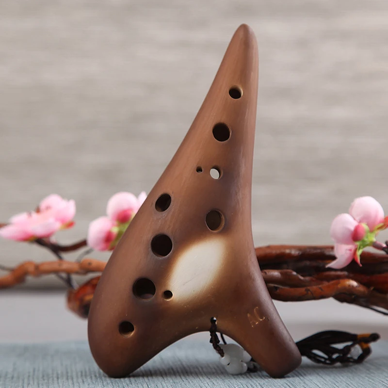 Инструмент музыкальный из матовой керамики 12 отверстий|ocarina musical instrument|woodwind