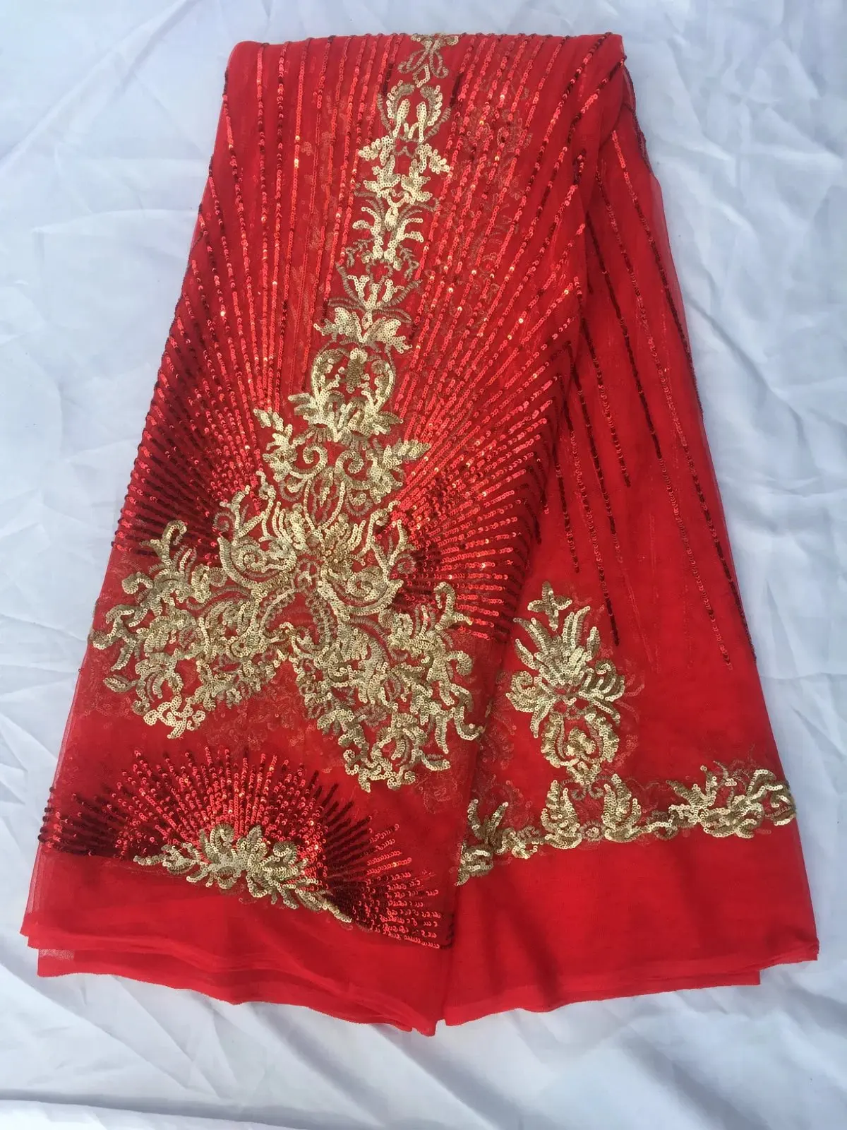 New French Nigerian sequins net lace African tulle mesh fabric high quality for party wedding dress 5yards/lot YJ10773 | Дом и сад