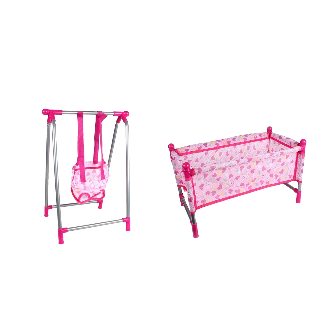Кукла качающаяся люлька + кукла детская кроватка игровой набор игрушка для