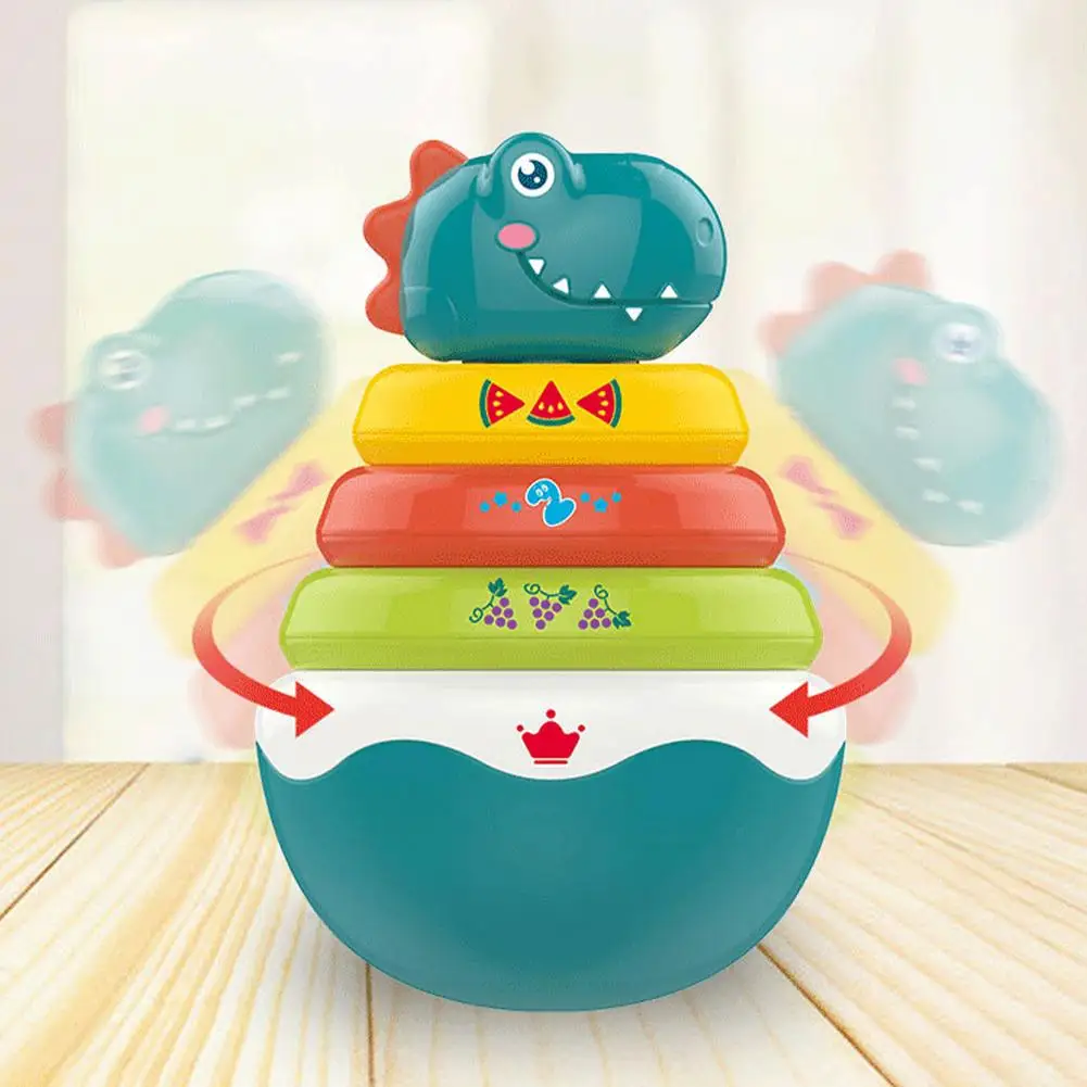 Rainbow Rattle Stacking Rings Educational Baby Tumbler Toys Colorful Nesting Early Learning Sensory With D | Игрушки и хобби