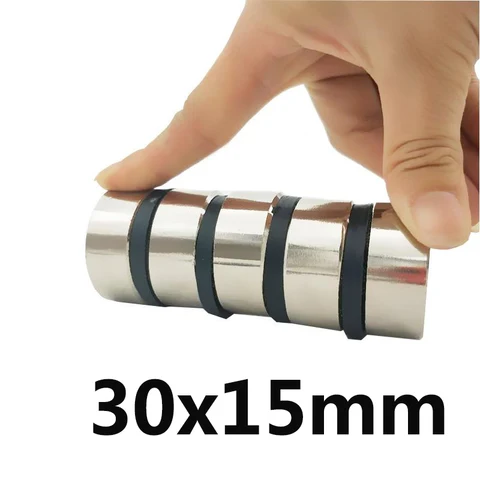 Неодимовый мощный магнит, постоянный круглый, 30 х15 мм, 1/2/3/5 шт.