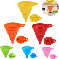 kitchen tool diy food grade folding silicone funnel household liquid dispensing mini funnel random color