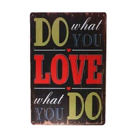 do what you love metal signs home kitchen restroom wall decor