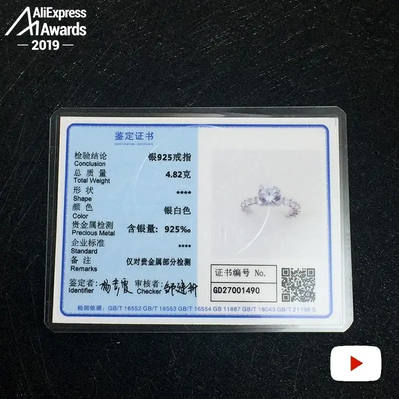 9*9 мм кольцо с бриллиантами круглой огранки не поддельное серебро 925 пробы