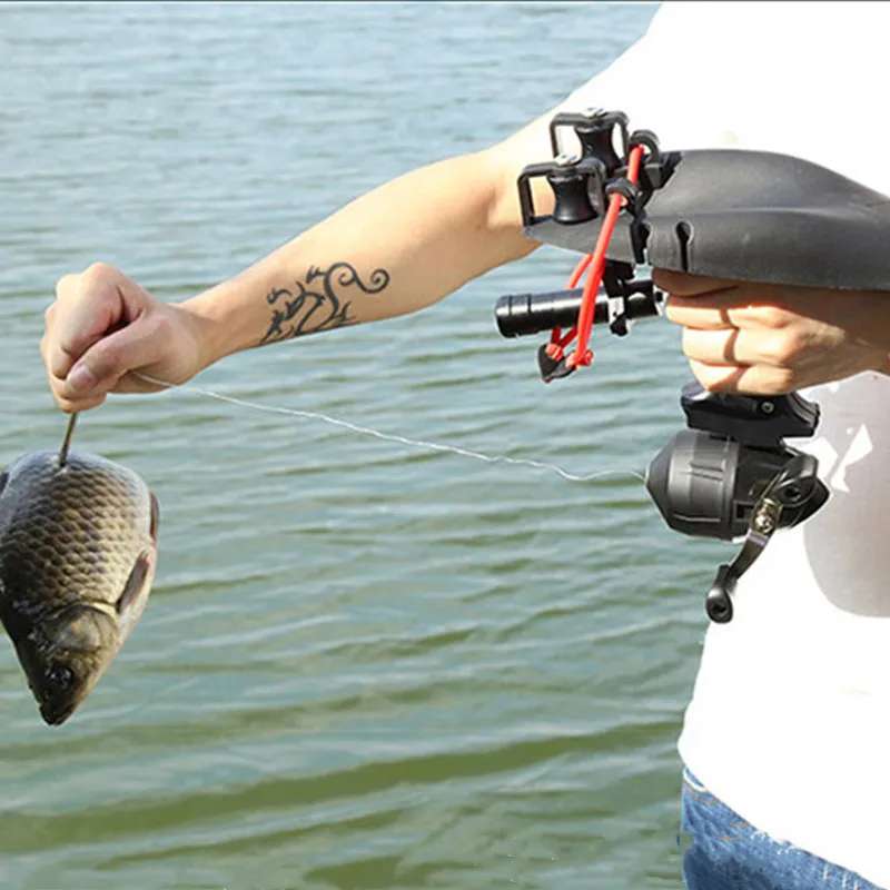 

New hot selling powerful hunting fishing artifact bolt shooting fish slingshot suit high quality stainless steel slingshot