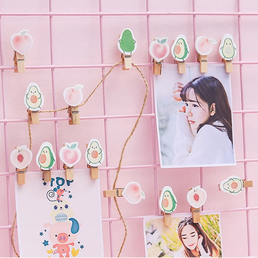 8 шт. Kawaii авокадо Персик деревянные клипсы для Lomo карты фото бумага для открыток Pin прищепка украшения дома