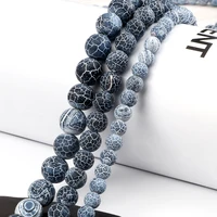 wholesale 6 8 10 mm natural black weathered stone round loose prayer beads women diy charm bracelets necklace for jewelry making