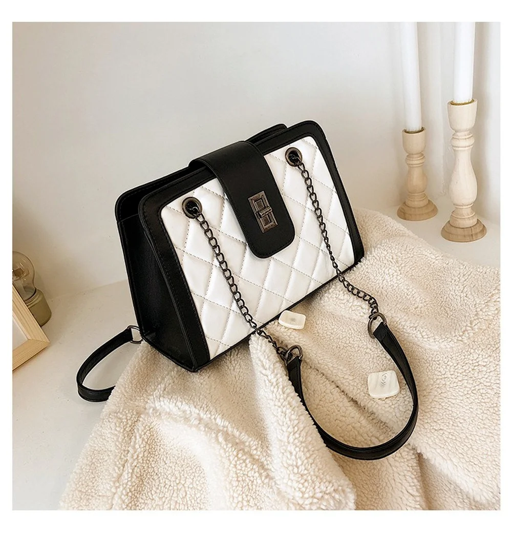 

2021 New Women's Fashion Famous Designer Trend Leather Rhombus Shoulder Crossbody Bag Chain Square Handbag Messenger Bag