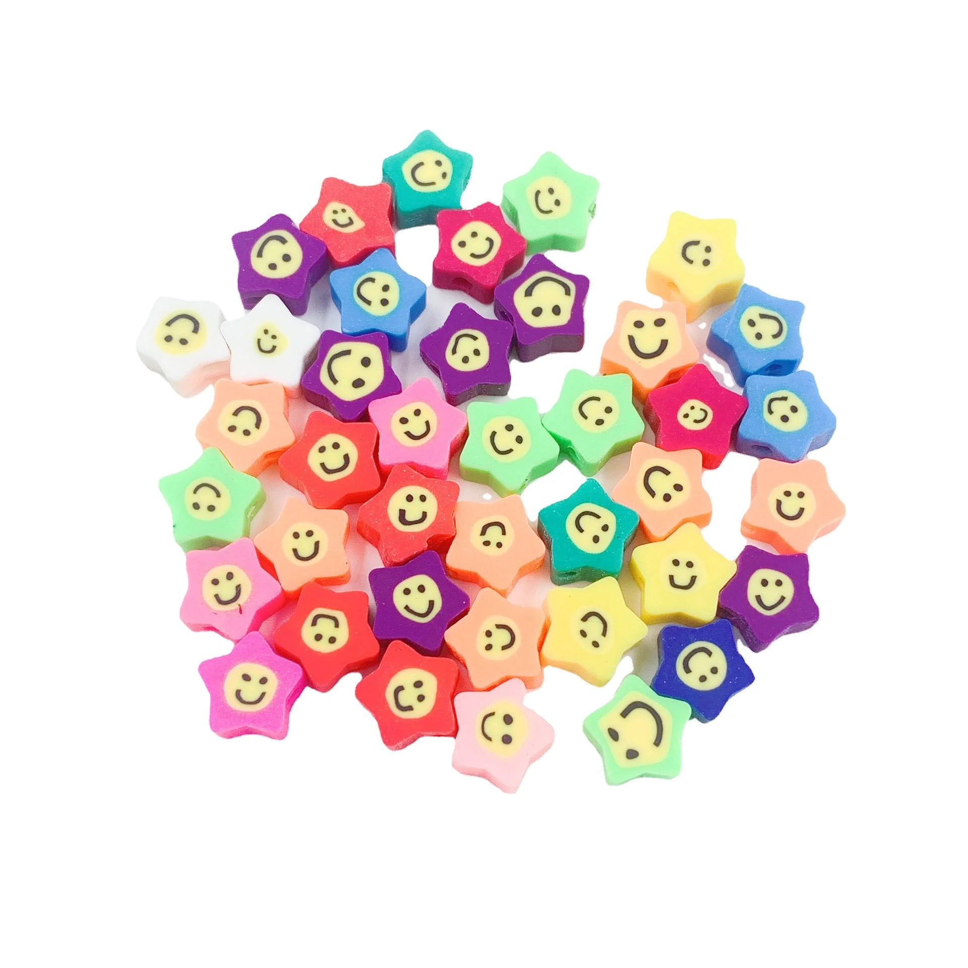 

Hobbyworker Hot Selling Star-shaped Polymer Ceramic Smiley Face Loose Beads for Kids Women DIY Jewelry Accessories XQ07285