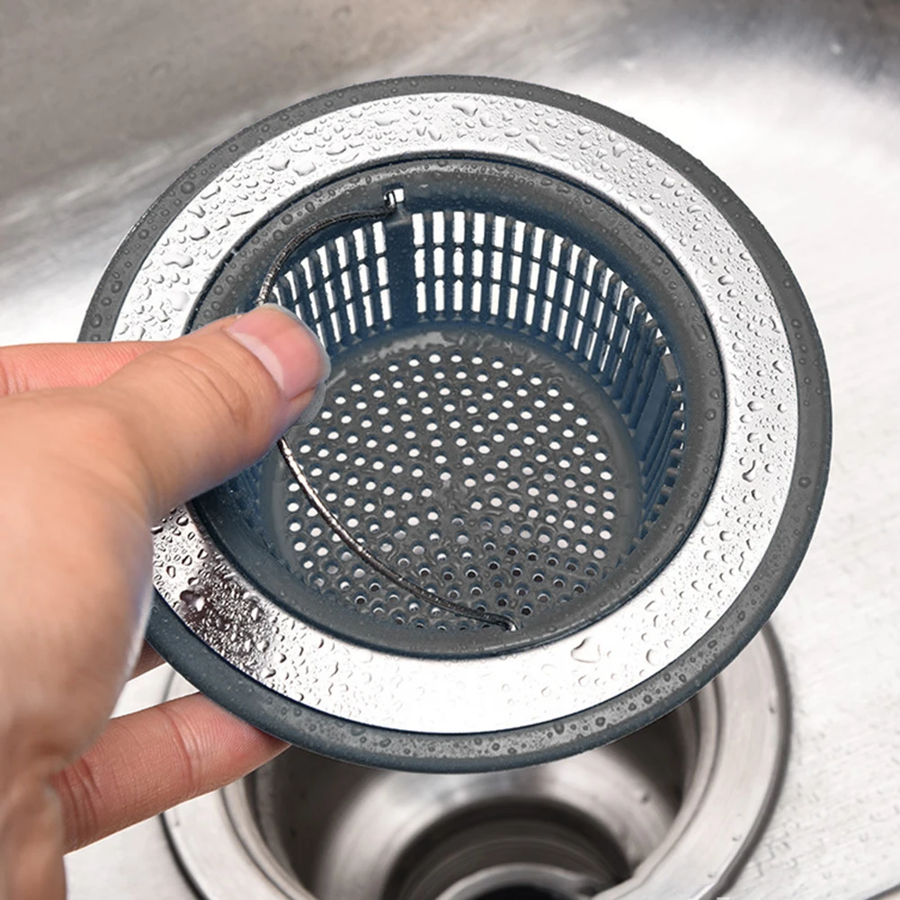 

2pcs Plastic Block Resistant Easy Clean Deep Small For Kitchen Hair Stopper Drain Filter Basket Sink Strainer Wide Rim Waste