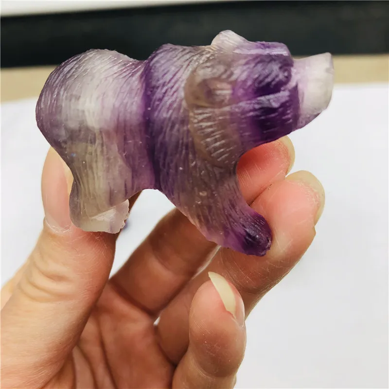 

Натуральный флюорит Медвежонок резной драгоценный камень животные целебные камни и кристаллы украшение дома прекрасные подарки