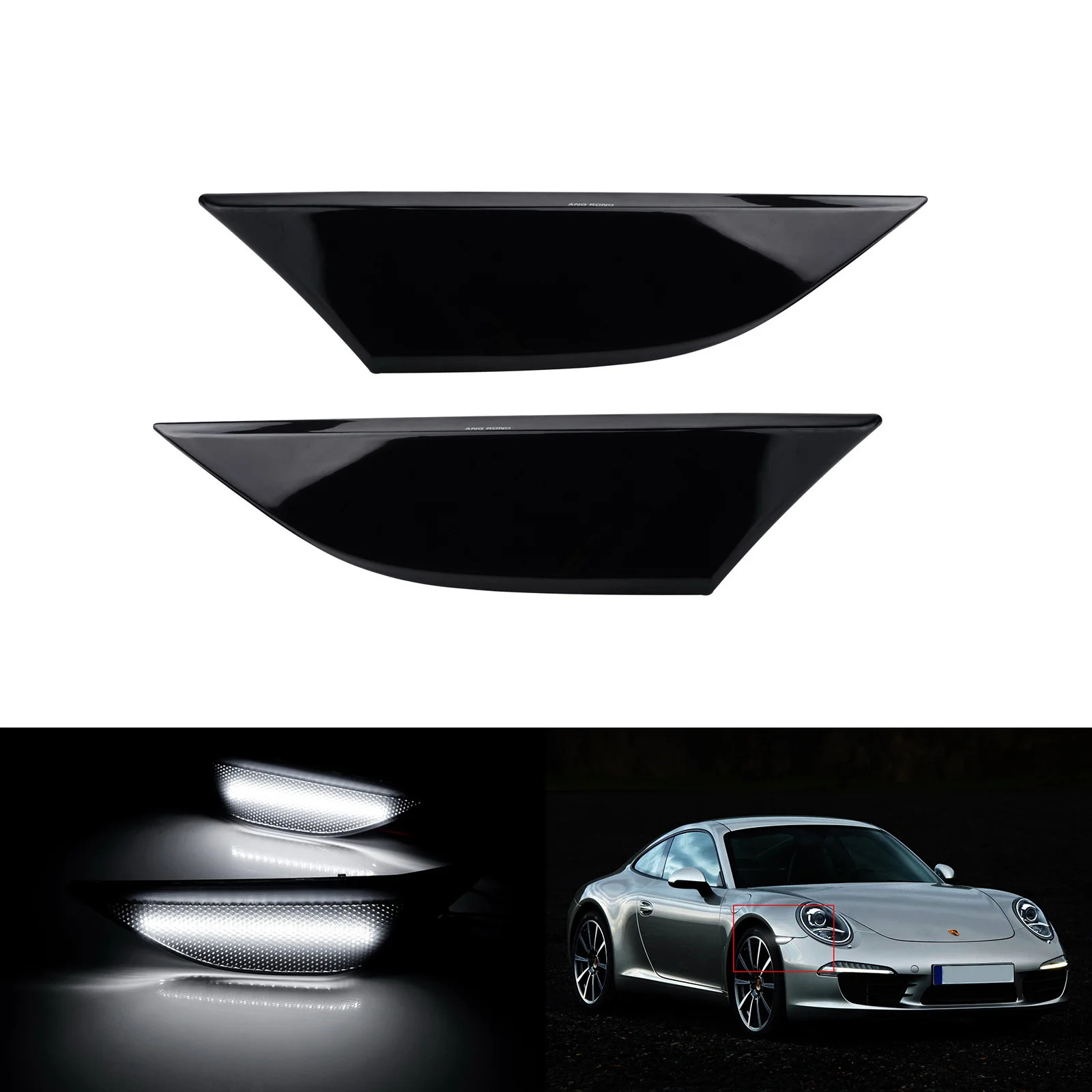 

2x White LED Side Marker Repeater Light For Porsche 991 Carrera 981 Boxster Cayman 12-16