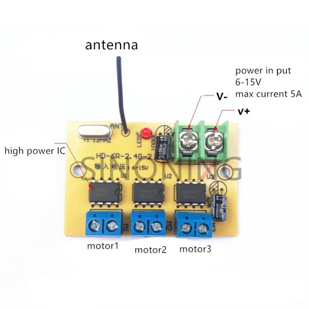 

1pc 6-Channel 2.4G Wireless RC Remote Control Receiving Module DC6-15V