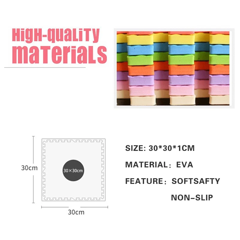 

12PCS 30*30cm EVA Leaf Grain Floor Sport Protection Gym Mat Non-Slip Soft Foam Splicing Rugs Thicken Shock Room Workout Yoga Mat