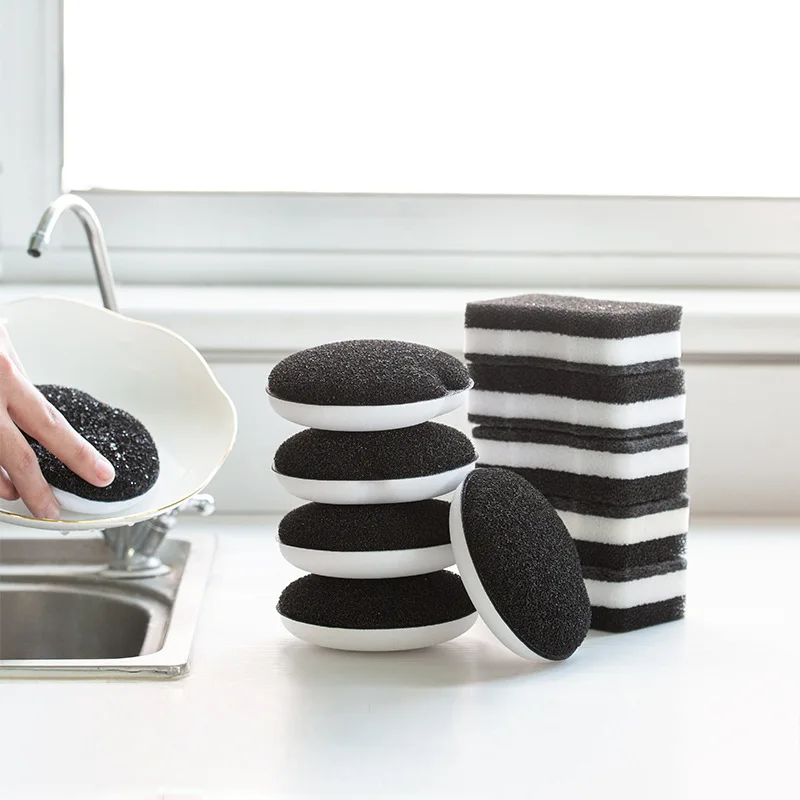 5 шт. двусторонняя губка для чистки посуды|Чистящие щетки| |