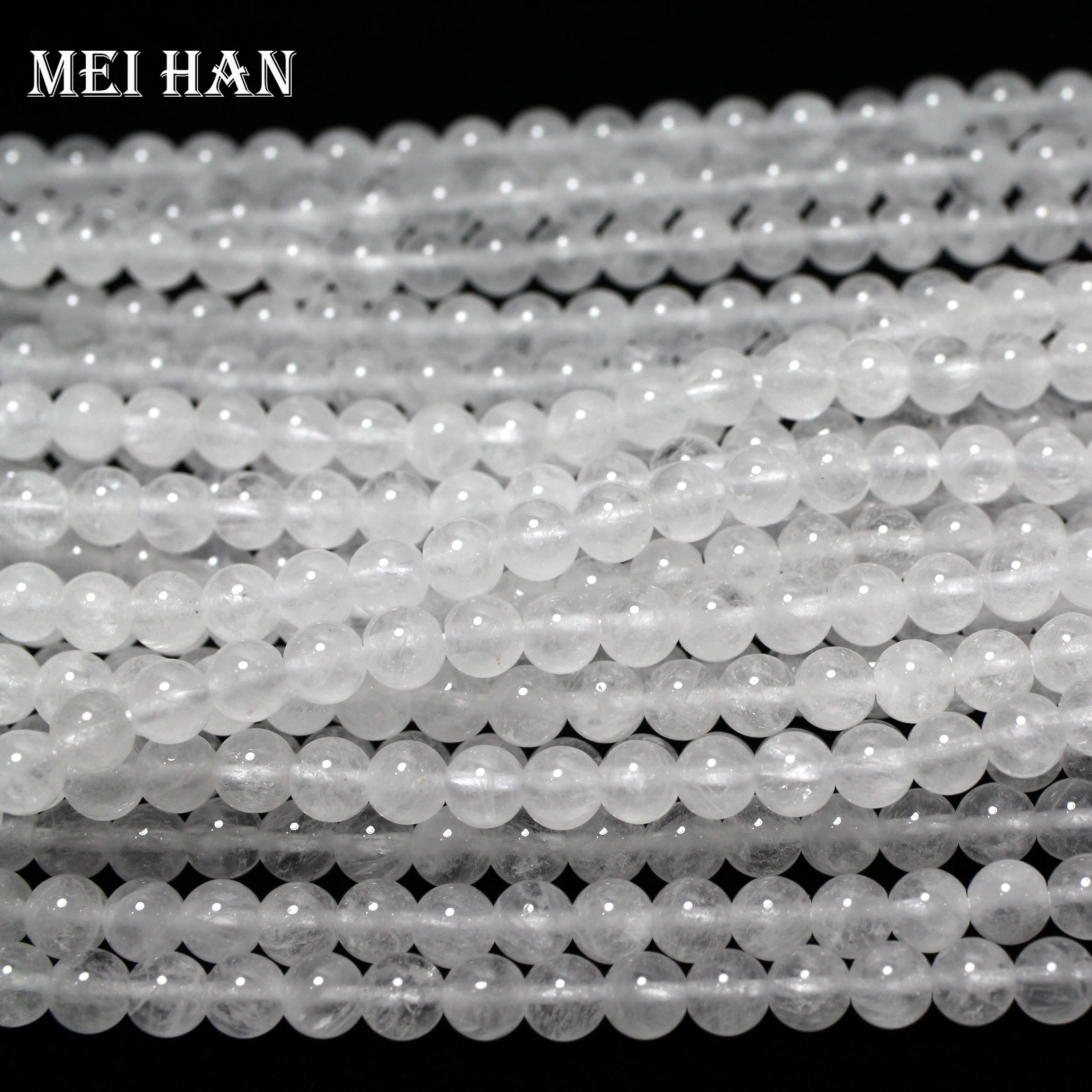 Meihan оптовая продажа (2 нити/набор) 6 мм 8 Натуральный Молочный кварцевый Гладкий