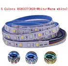 12 мм PCB 5 м 4in1 5in1 RGB + CCT Светодиодные ленты 5050 60 светодиодовM 5 цветов в 1 чип CW + RGB + WWRGBWRGBWW гибкая светодиодная лента светильник 12V 24V