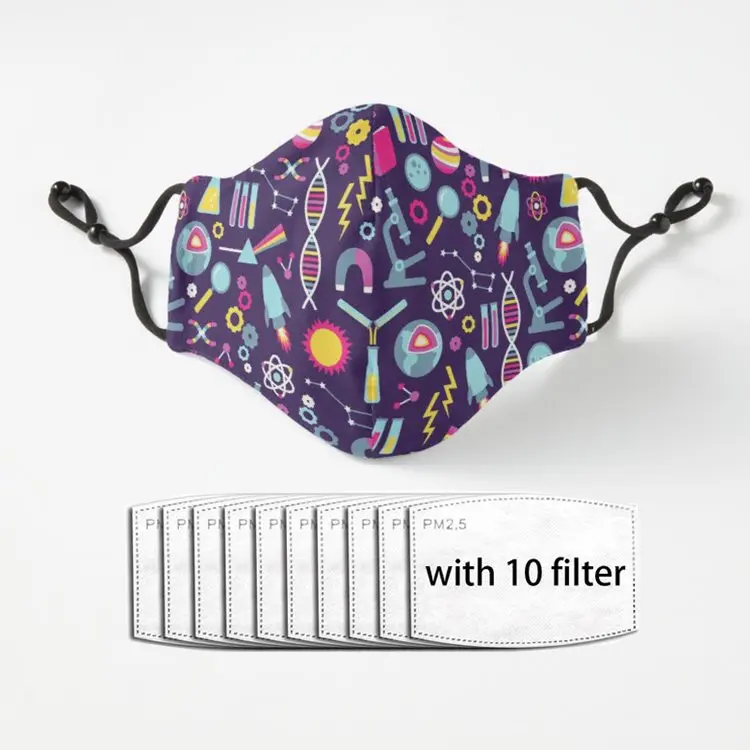 

Science Studies Adult Mask Dust Reusable Luxury Polyester Face Mouth Mask With Filter