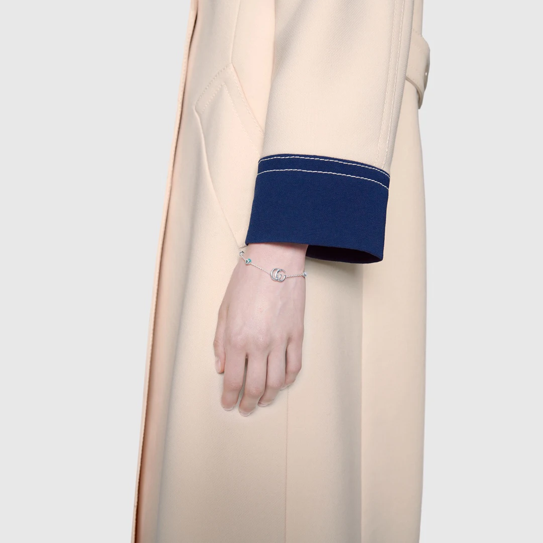 

Classic logo G letter 925 sterling silver turquoise letter ladies bracelet, exquisite fashion, Christmas gift