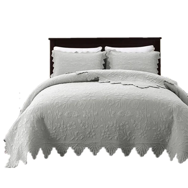 Простыня + наволочки серая лоза покрывало кленовый лист кружевной комплект