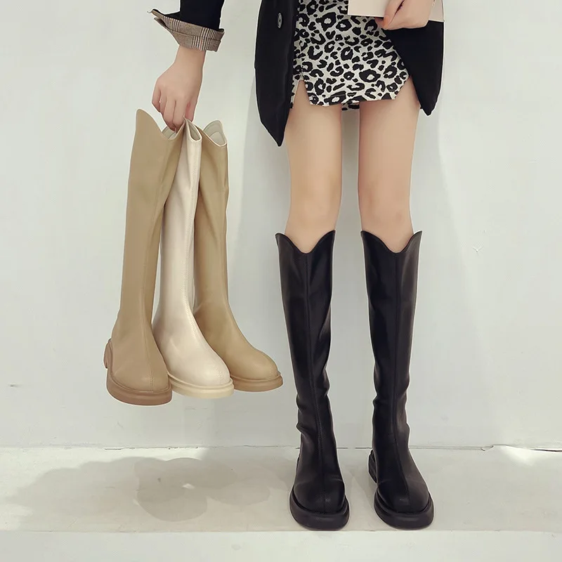 

Ботинки Челси на среднем каблуке Женская обувь с круглым носком роскошные дизайнерские ботинки на молнии сзади-женские сапоги на платформе...