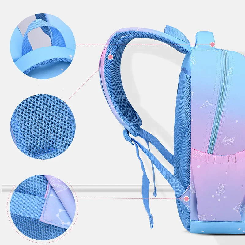 Fengdong elementary school bags for girls cute pink blue book bag student orthopedic backpack waterproof schoolbag dropshipping