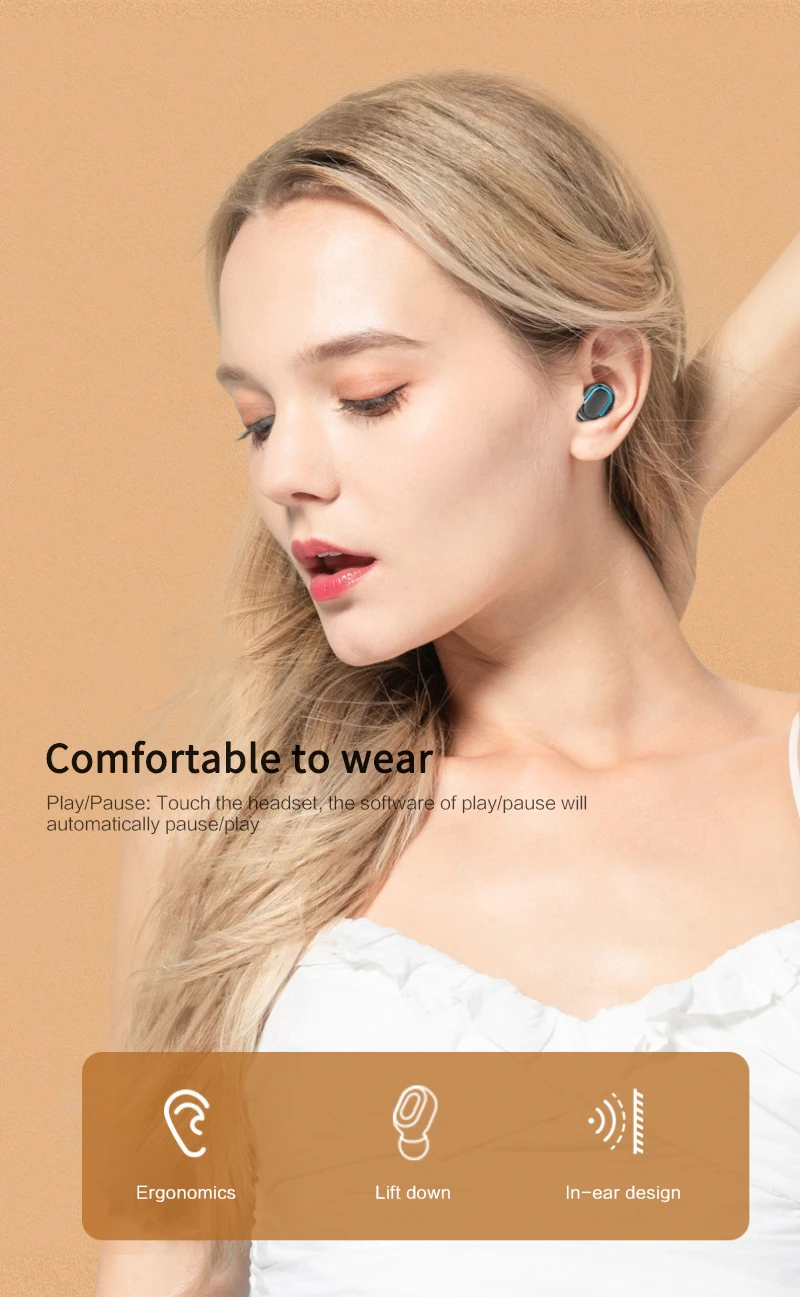 

Wireless Headphones TWS Bluetooth 5.1 Earphones With Mics 2000mAh Sports Waterproof Touch Control In-ear Earbuds 2021 Headset