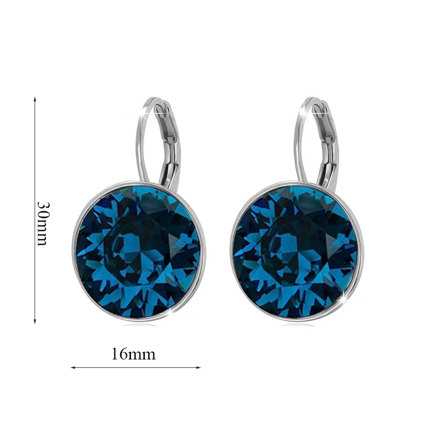 Женские круглые серьги гвоздики Bella из австрийского хрусталя роскошные