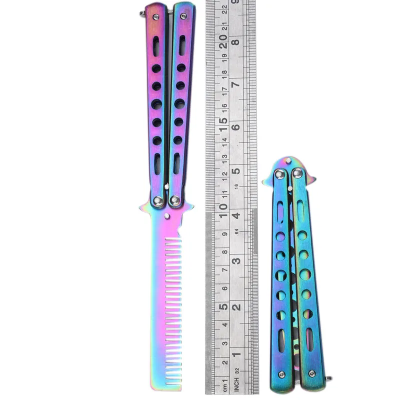 1 шт Складная расческа для волос обучение бабочка Ножи гребень Нержавеющая сталь