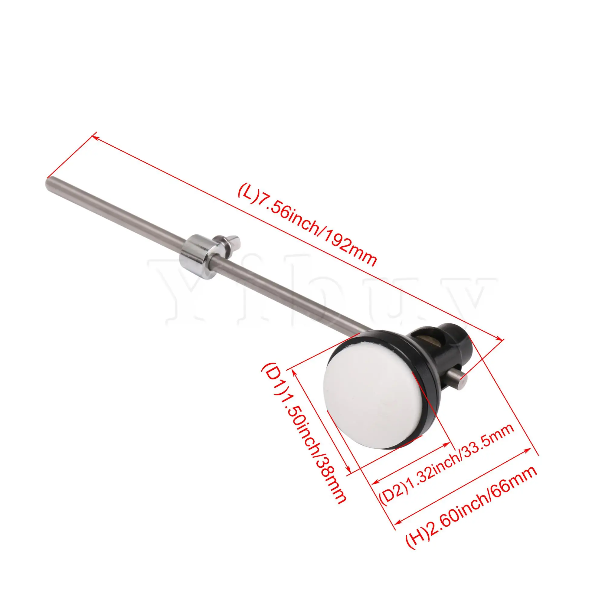 

Yibuy Black Silicone Head Drum Pedal Beater Hammer for Bass Drum Accessories