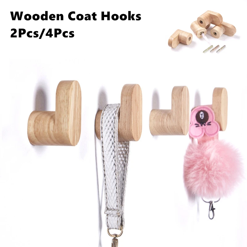 

2 шт./4 шт., деревянные крючки для одежды, одежды