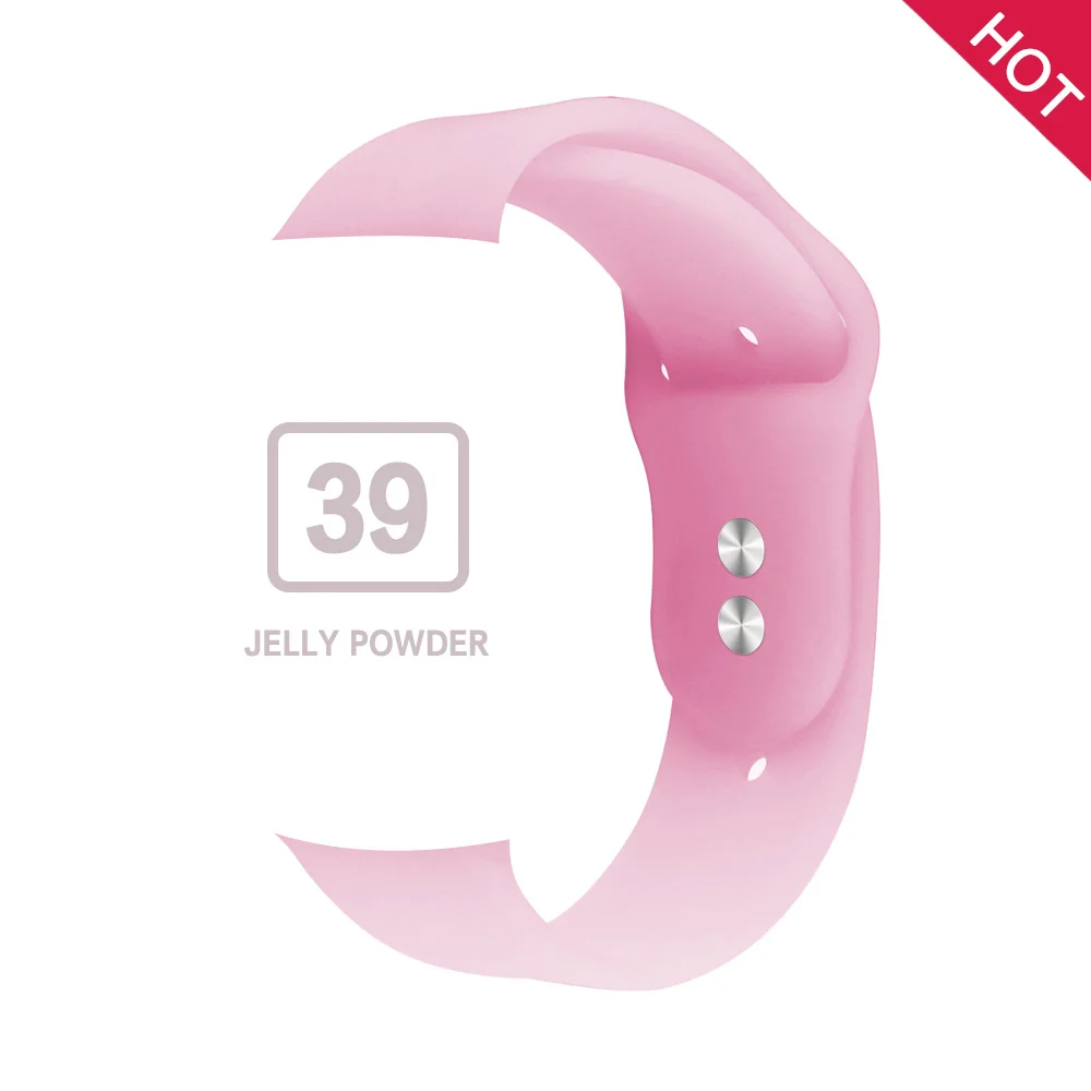 Jelly powcer Мягкий силиконовый сменный спортивный ремешок для Apple Watch версии 4, 3, 2, 1, 42 мм, 38 мм, браслет на запястье, ремешок для iWatch 4, 40 мм, 44 мм, спортивный - Цвет ремешка: Jelly powcer