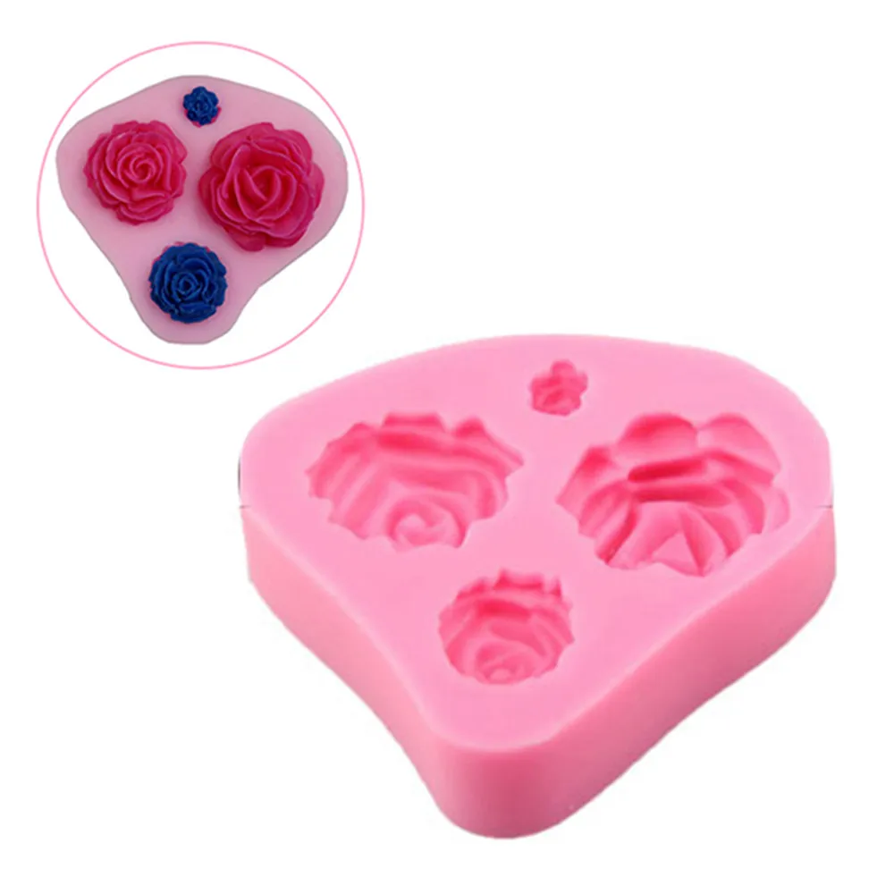 Высокое качество силиконовые формы для торта розы сахарные Выпекать DIY мягкая
