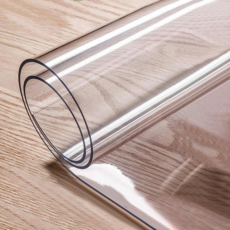 

Furniture Table Protector Thick Clear PVC Tablecloth Desk Pad Wipeable Dining Tabletop Cover Easy Clean Waterproof Placemats