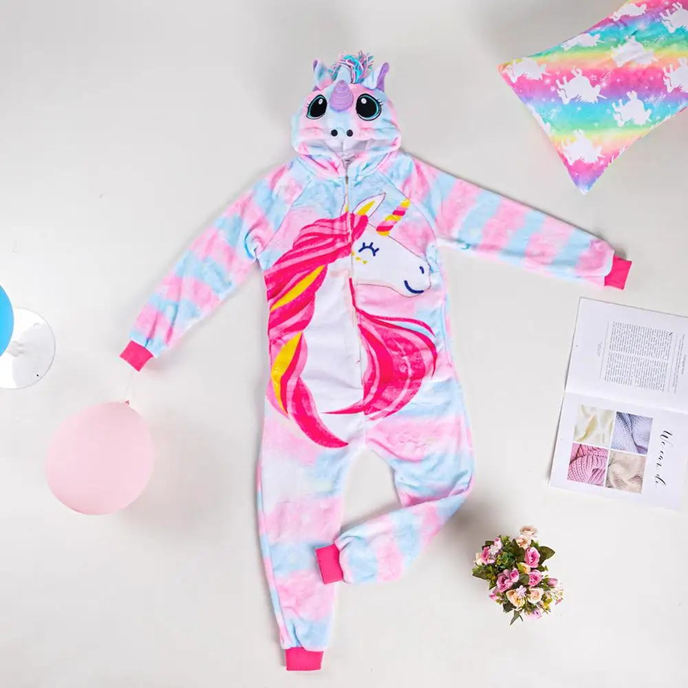 Зимняя теплая Пижама детская мягкая фланелевая одежда для сна пижамы с