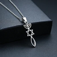 female messianic sign charm necklace star of david women menorah fish pendant necklaces for gift