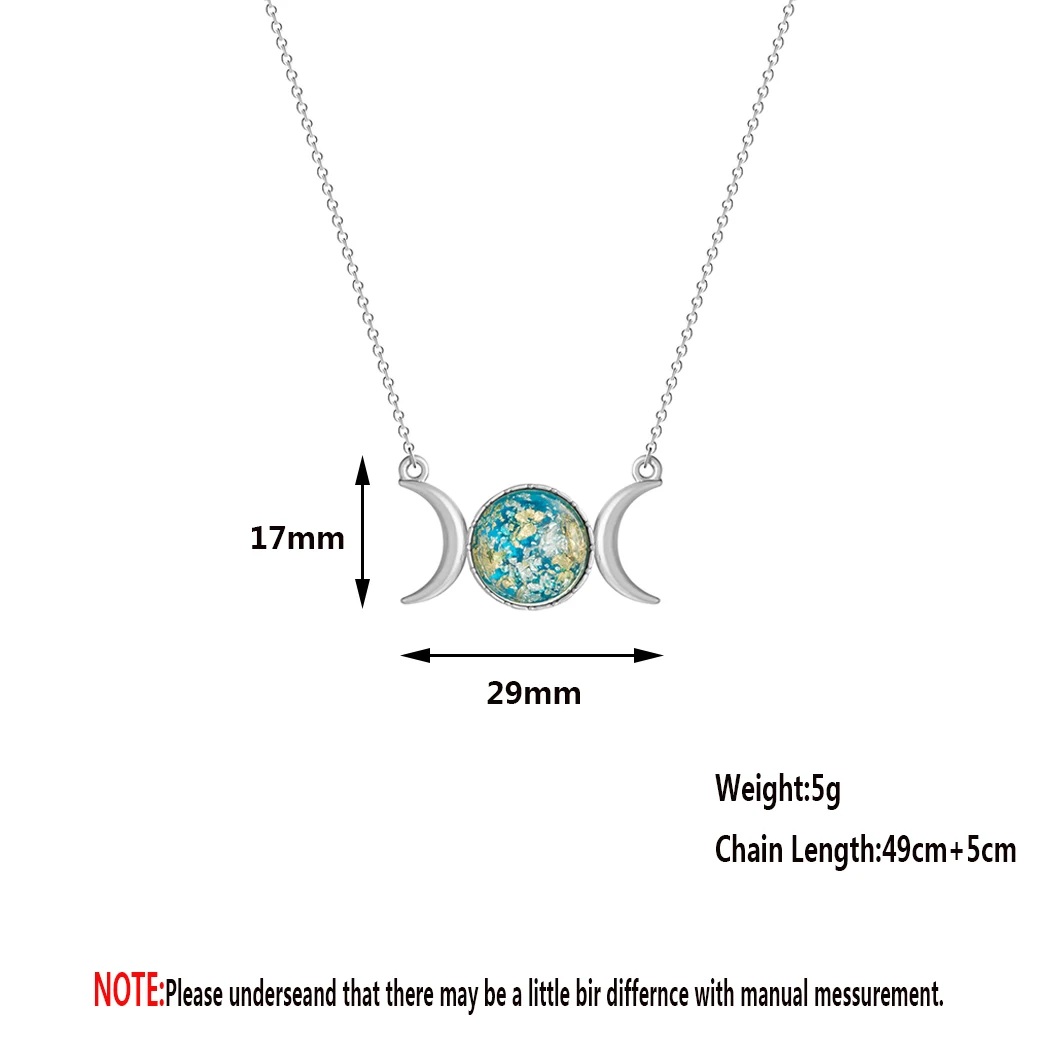 Синий камень земли Луны подвески для девушек и женщин Романтическая Луна ключицы